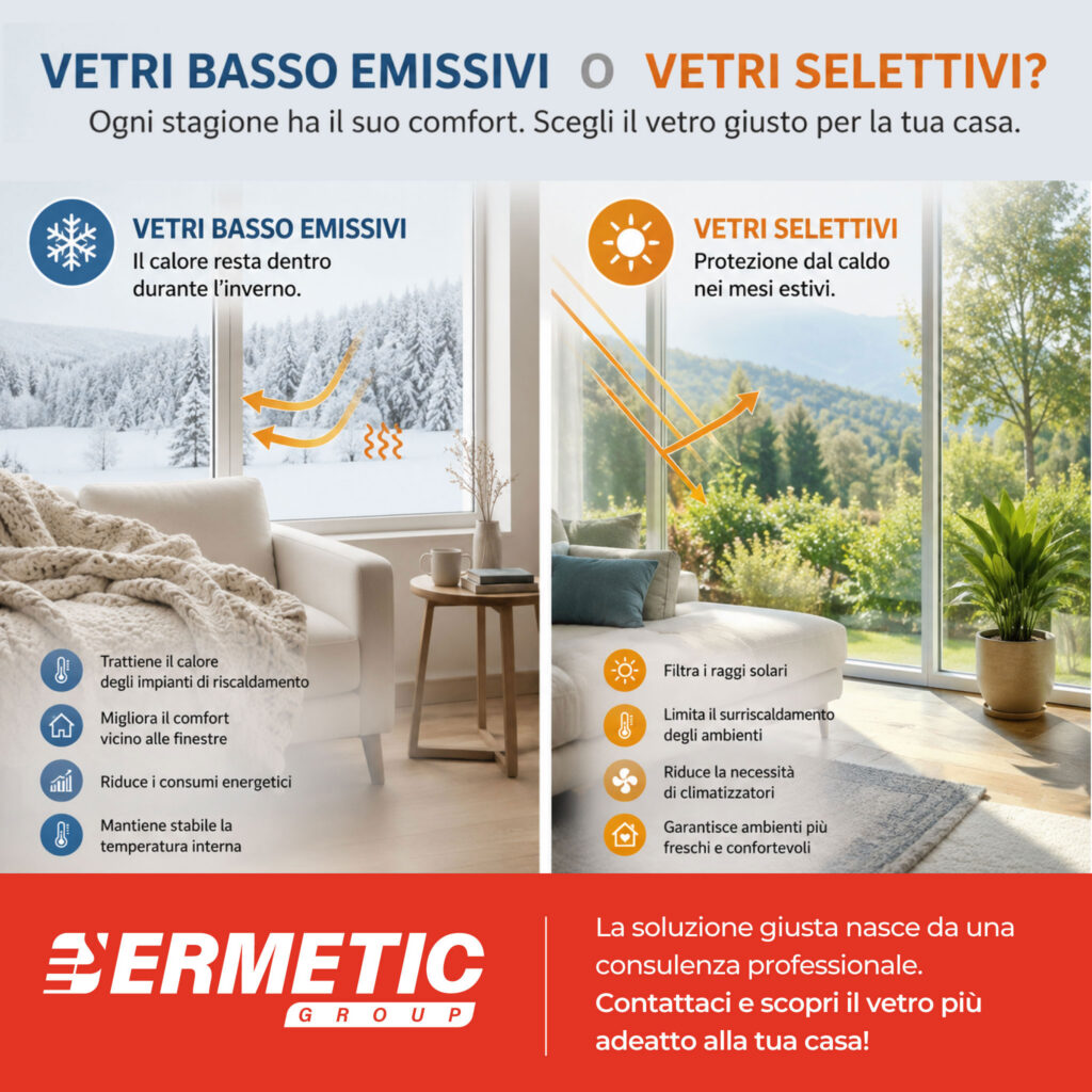 Vetri basso emissivi o vetri selettivi?